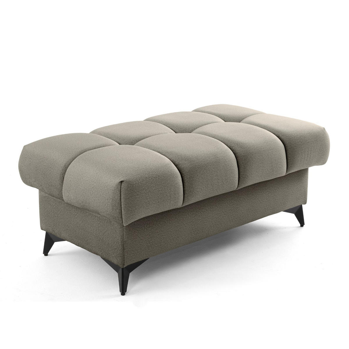 POUF PUDDING 110 x 60 cm Velours Beige - Beige/Schwarz, Holz/Textil (110/43/60cm) - Muffo