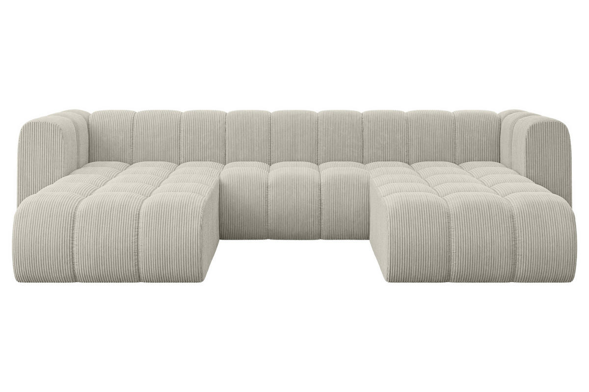 WOHNLANDSCHAFT modulares Sofa Joren-U1 - 319x177x70 cm Hellgrau - Hellgrau, Holzwerkstoff/Textil (319/70/177cm) - ALTDECOR