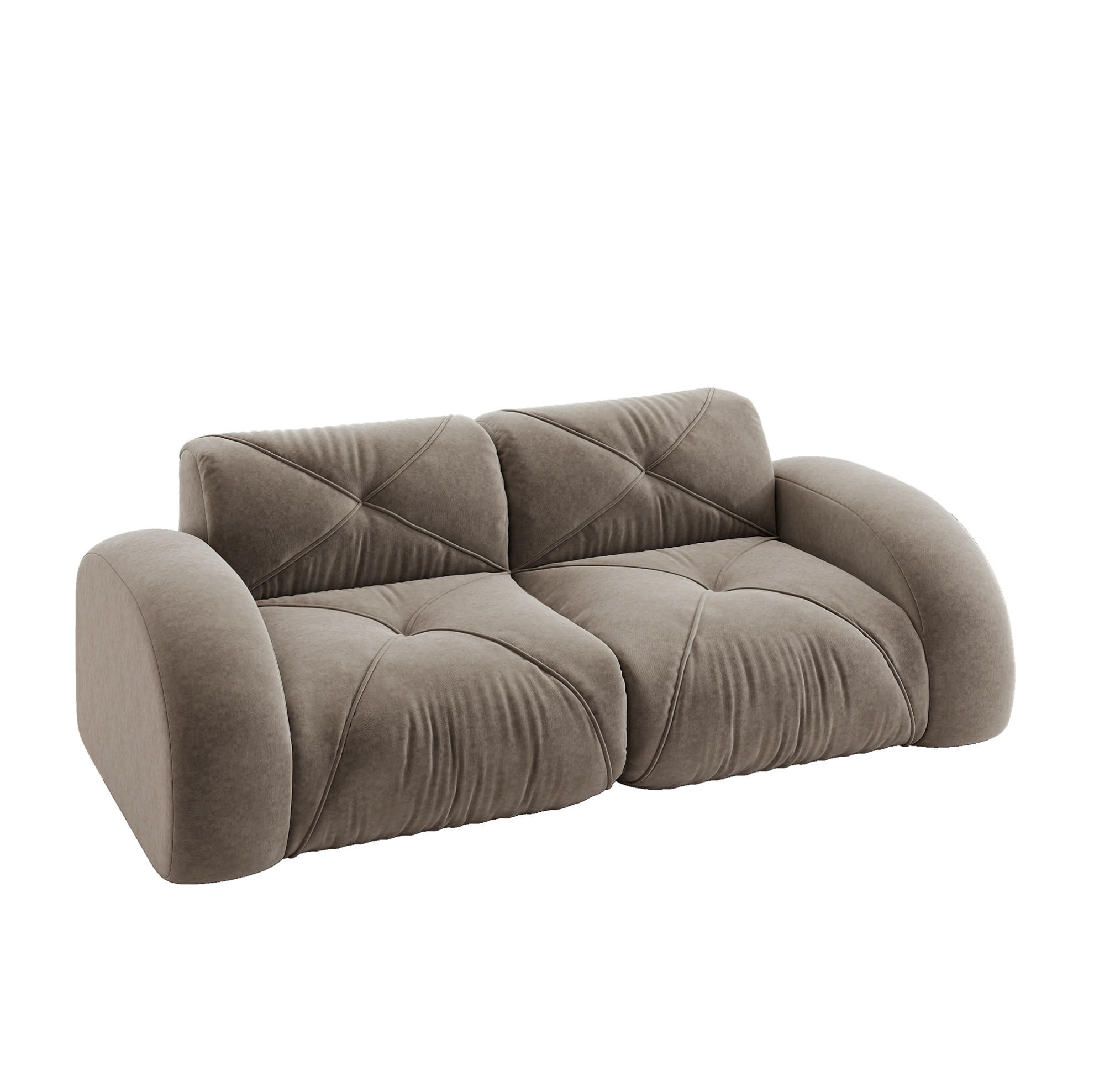 2-SITZER-SOFA 204/95/76 cm braun aus Chenille ohne Montage - Braun, Textil (95/76/204cm) - OKWISH