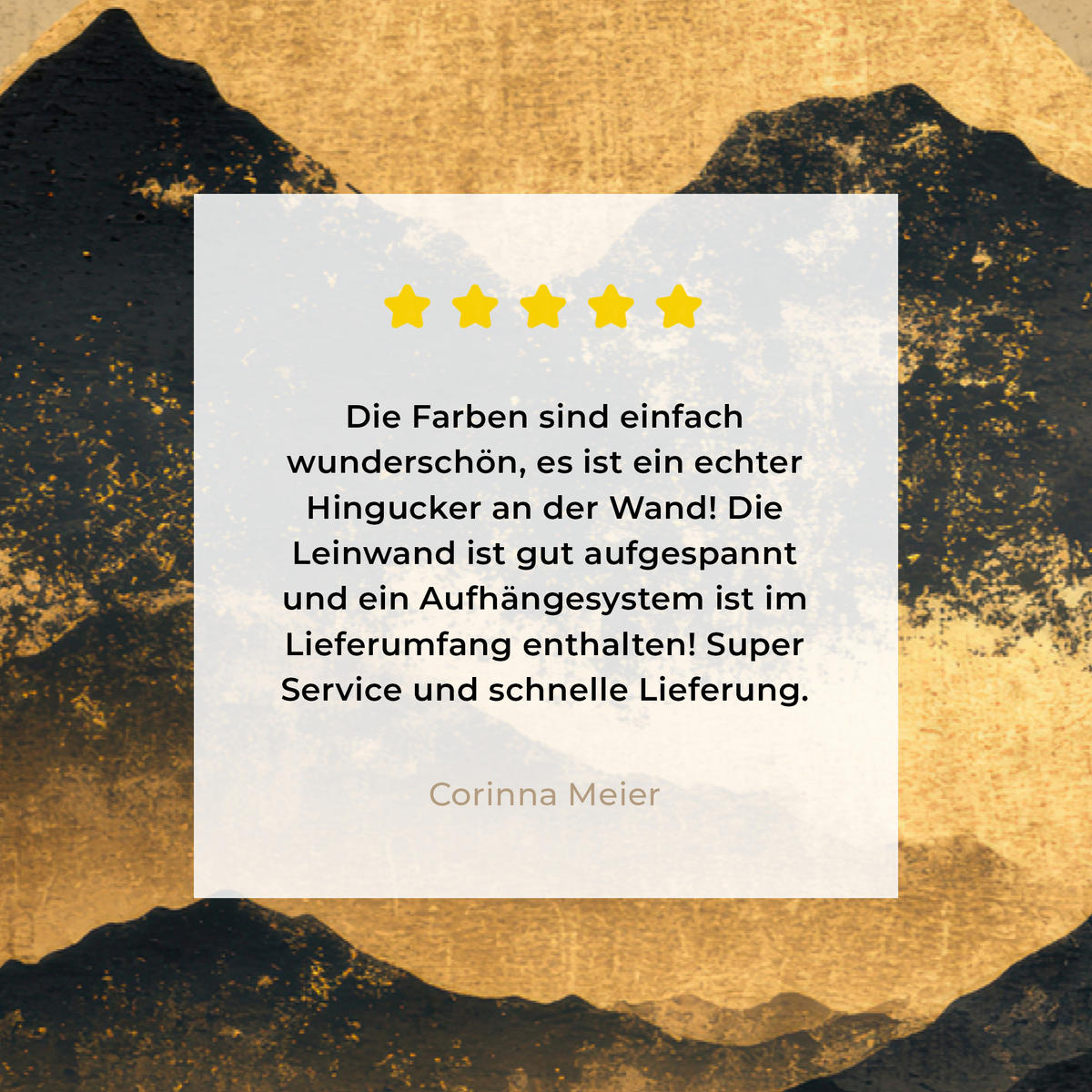 LEINWANDBILD Goldene Berge bei Mondschein Groß 140x90 cm - Goldfarben, Textil (140/90cm) - MuchoWow