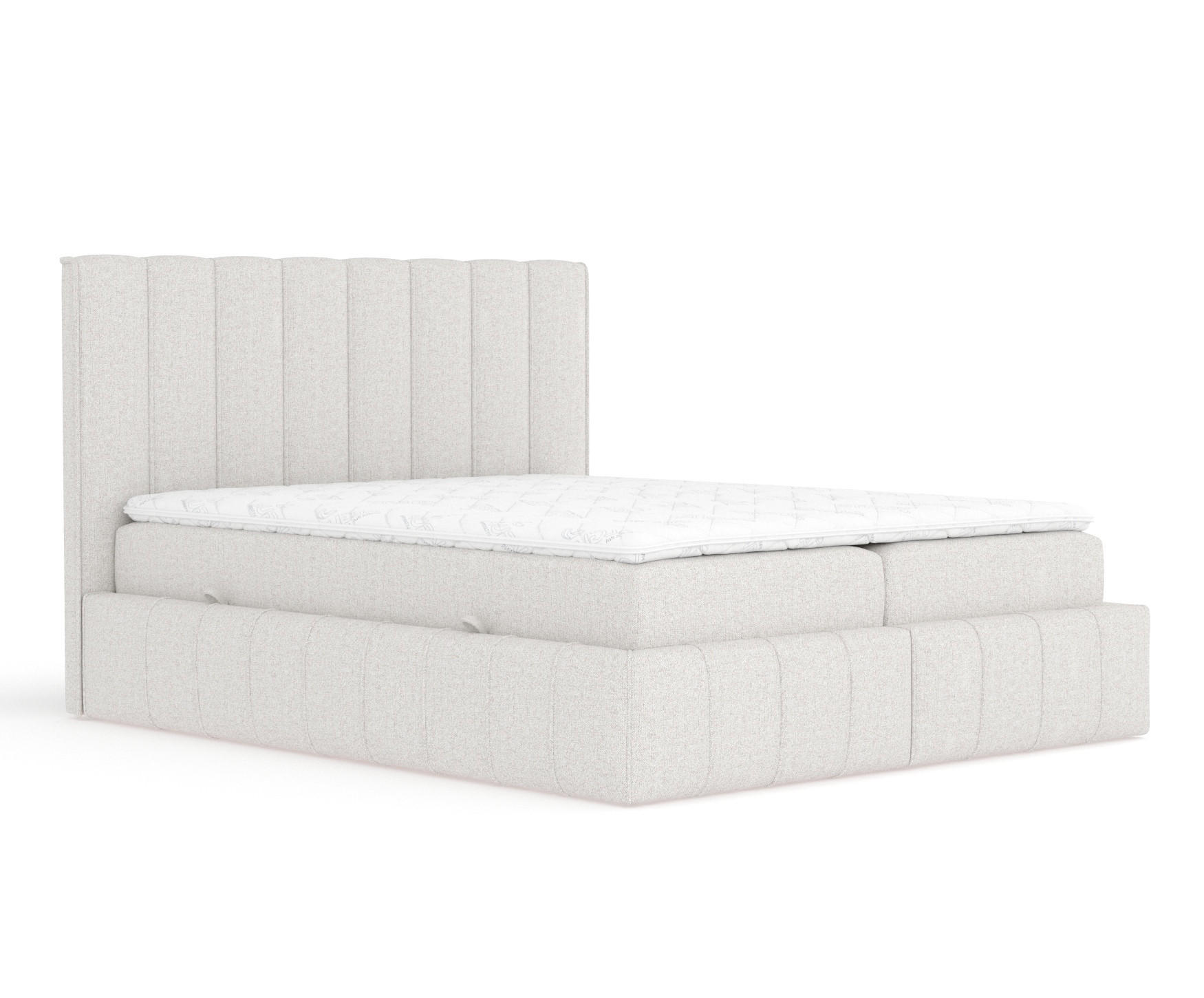 BOXBETT Moretti Hellbeige 160/200 cm mit Matratze und Topper - Beige/Schwarz, Holz/Holzwerkstoff (160/200cm) - Maison de Reve