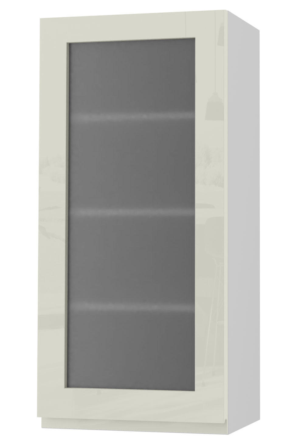 HÄNGESCHRANK Florence W4S/45 Weiß / RAL 1013 perlweiß HG 45 / 32,5 / 96cm - Türanschlag rechts - Weiß Hochglanz/Weiß, Holz/Holzwerkstoff (45/96/32.5cm) - Feldmann-Wohnen