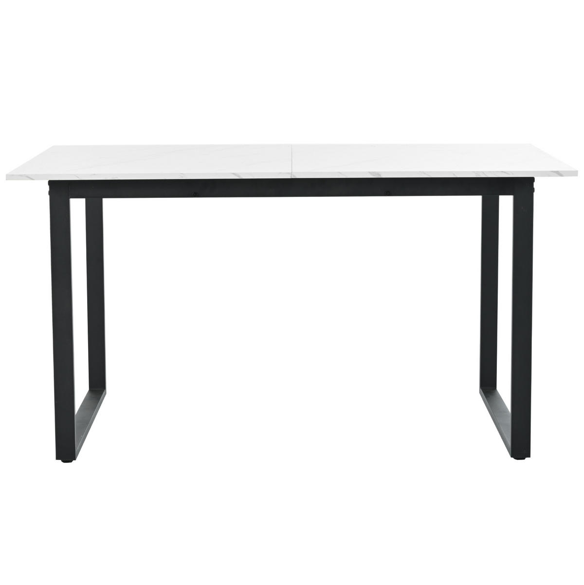 JÍDELNÍ stůl 140/180/80/75 cm bílý z MDF a kovu s rozkládací deskou - bílá, kompozitní dřevo (180/80/75cm) - OKWISH