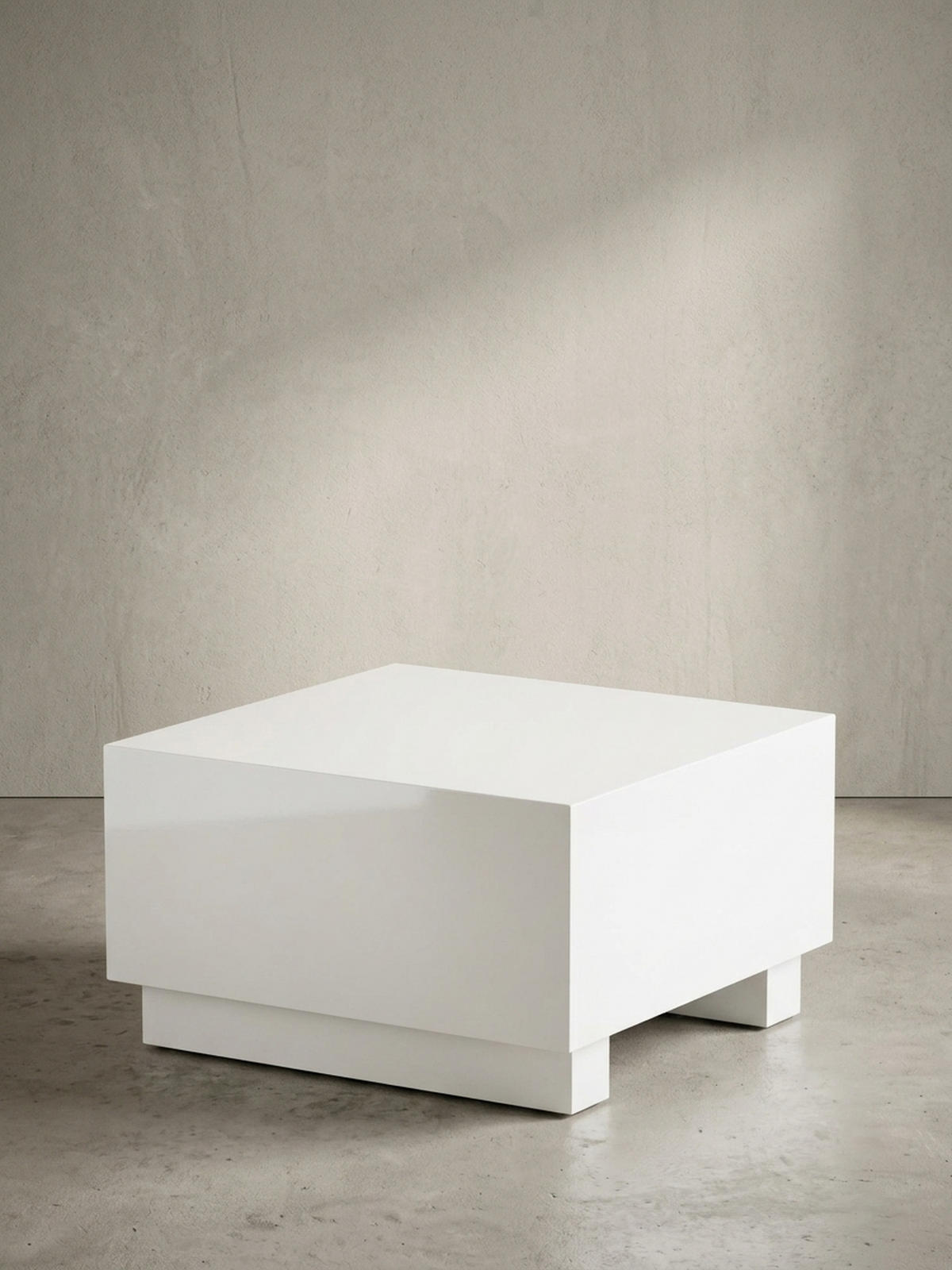 COUCHTISCH in Würfelform, Weiß Hochglanz, 60x60x35 cm, modernes Design - Weiß, Holzwerkstoff (60/60/35cm) - KADIMA DESIGN