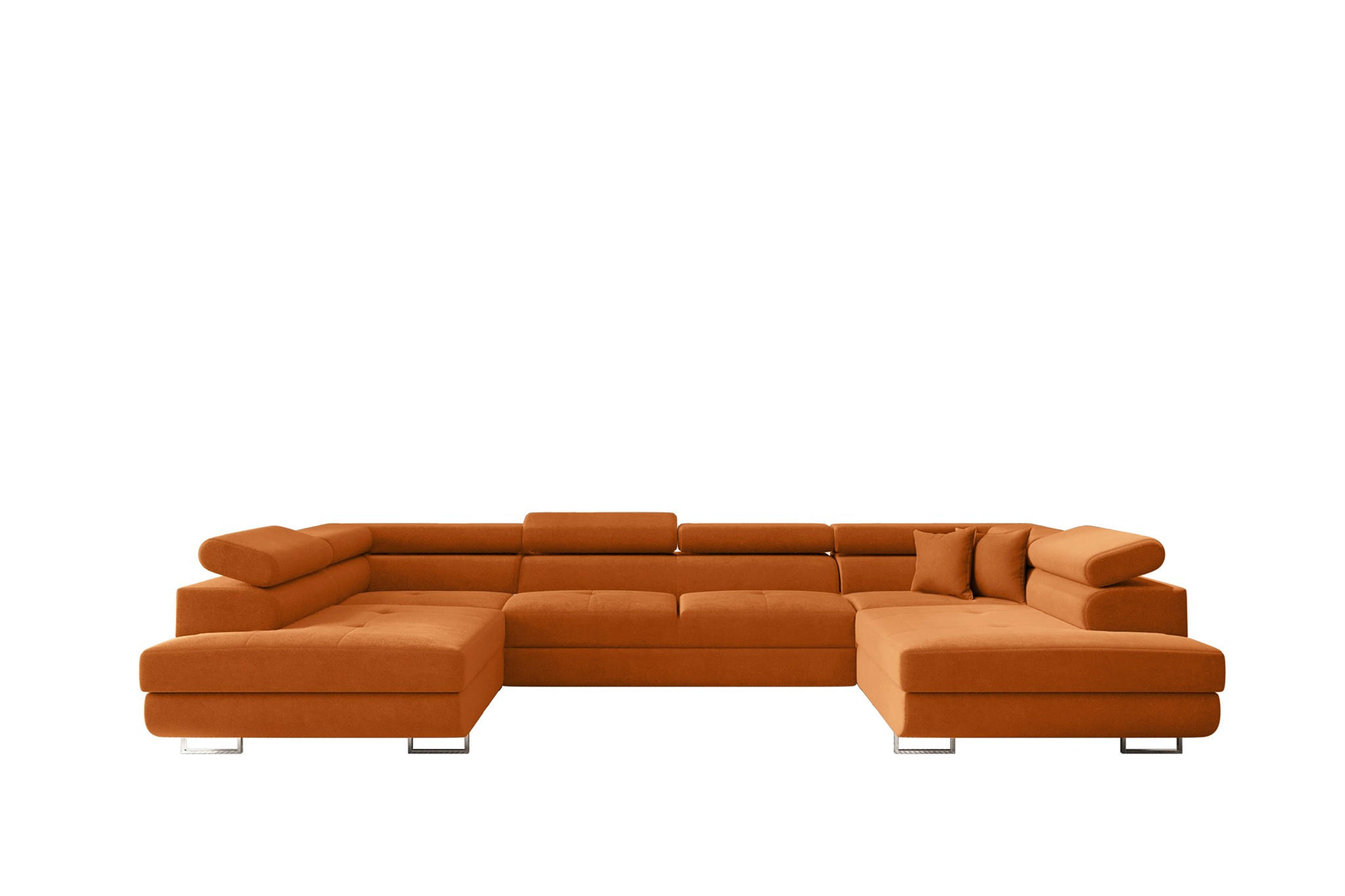 WOHNLANDSCHAFT Carmelo In Nova - Orange, Holzwerkstoff/Textil (345/90/202cm) - Fun Möbel