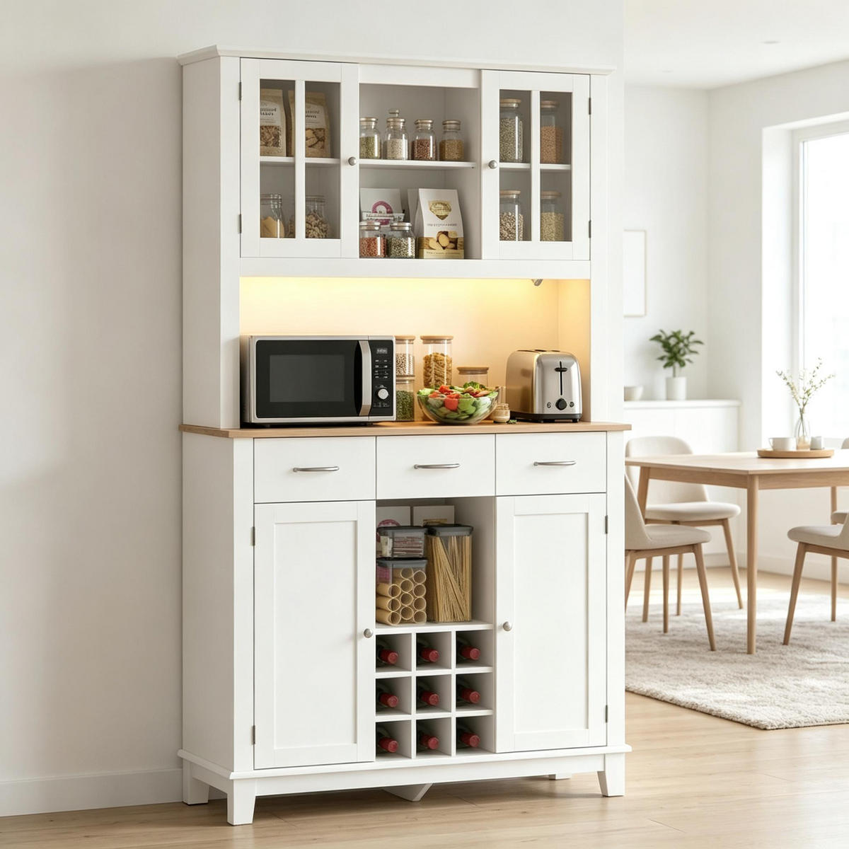 GESCHIRRSCHRANK Eichefarben 100/39.5/180 - Eichefarben, Holzwerkstoff (100/180/39.5cm)
