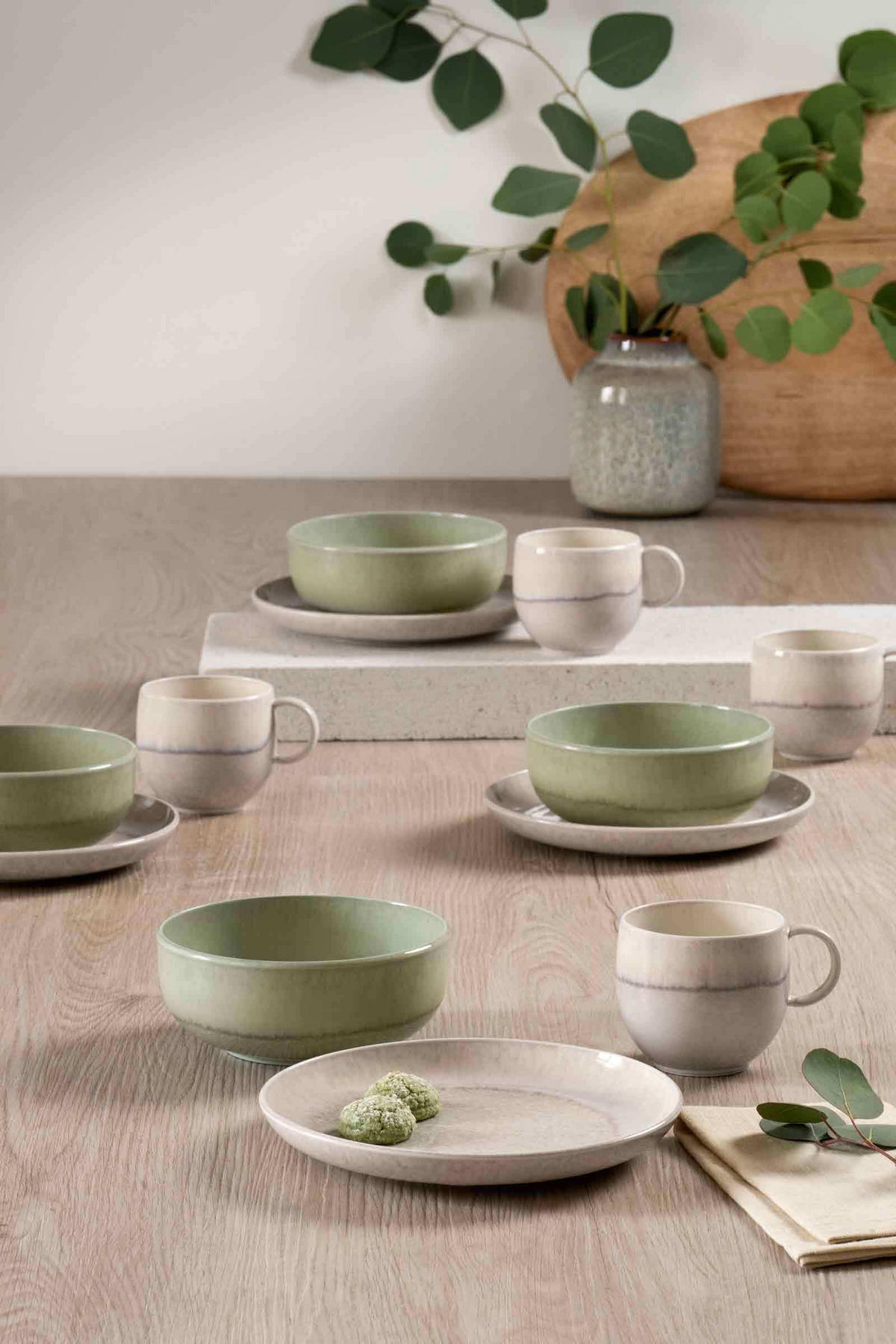 MÜSLISCHALEN Perlemor Sand grün ø 14,9 cm 4er Set - Grün, Keramik (14.9cm) - like.Villeroy & Boch