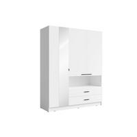 KLEIDERSCHRANK Weiß 158/201/55 - Weiß, Holzwerkstoff (158/201/55cm) - RAUMHIRSCH FURNITURE