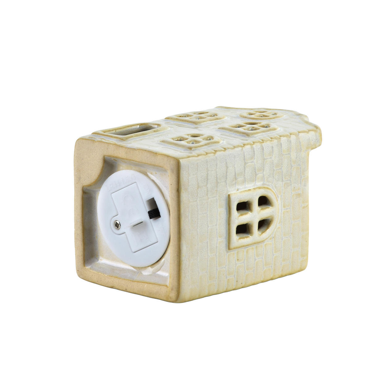 LED-LATERNENHAUS Hytte Weiß 5,7x5,7x8,7 cm Keramik - Weiß, Keramik (5.7/8.7/5.7cm) - Mondex