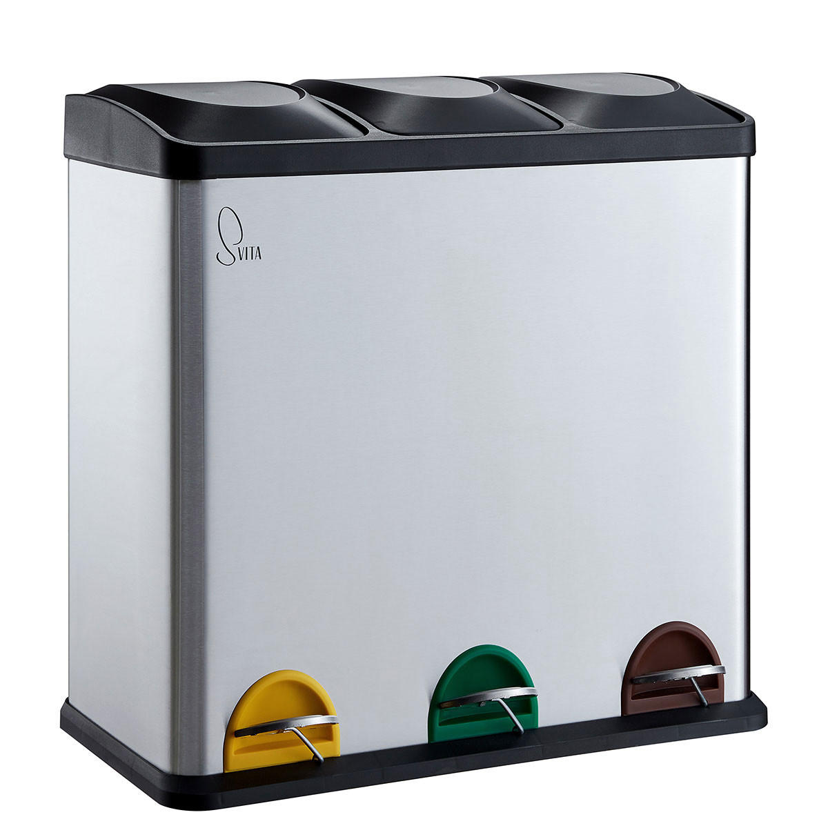 MÜLLEIMER TC3X20 - Silberfarben, Metall (60/60/33cm) - SVITA