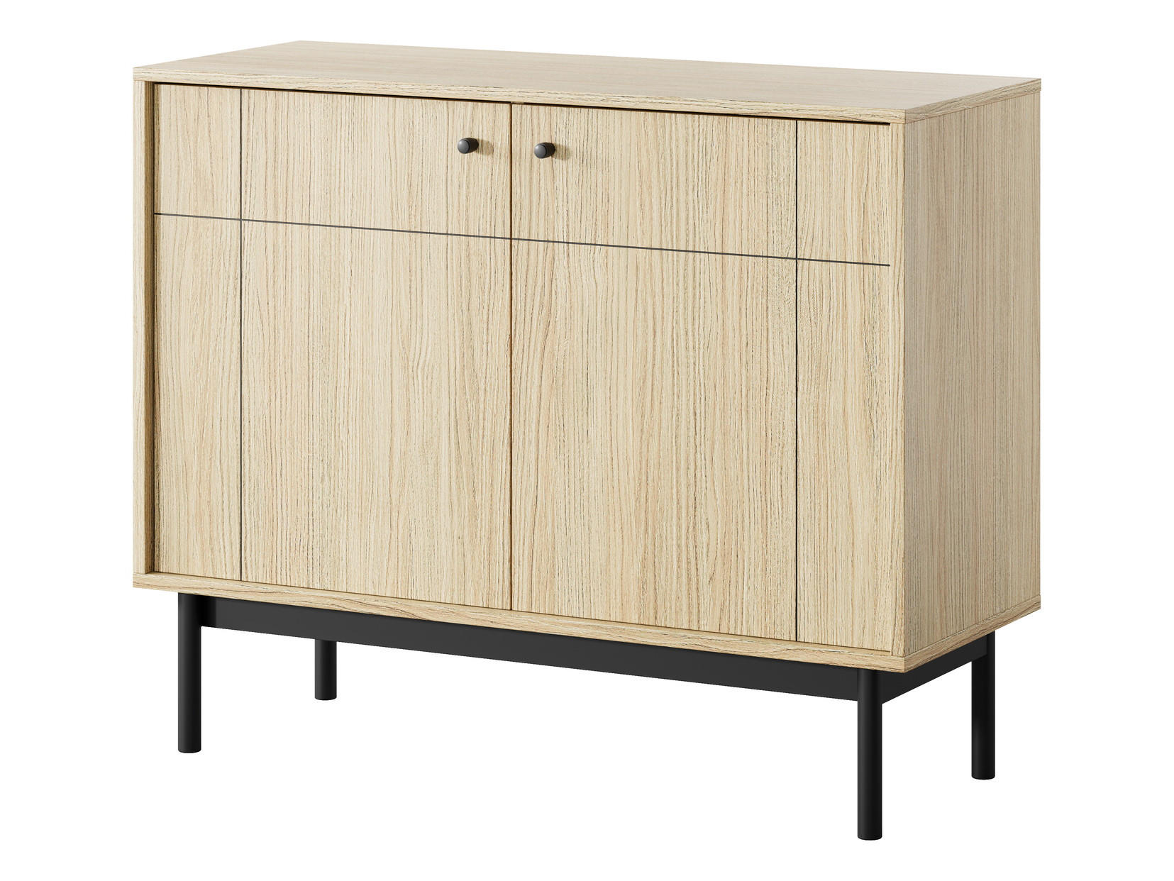 KOMMODE 104 cm 2 Türen Lunaris auf Beinen, Eiche Linea - Eichefarben, Holz (103/84/39cm) - Emporius