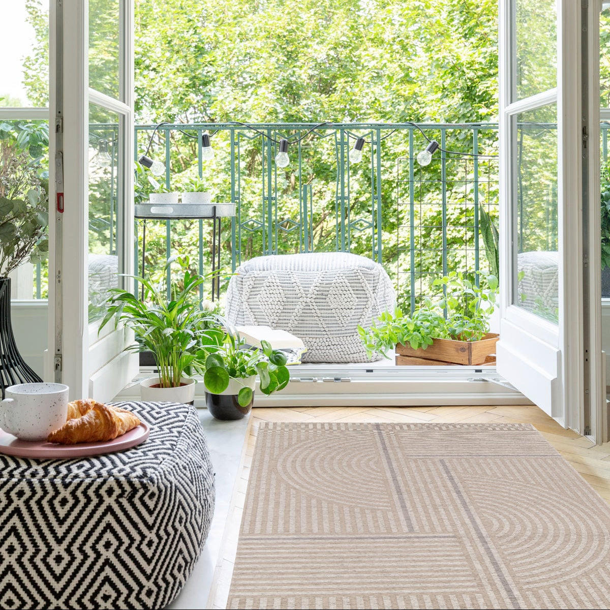 TEPPICH In- Outdoor, recycelt beige - Beige, Textil (120/170cm) - AFK Living