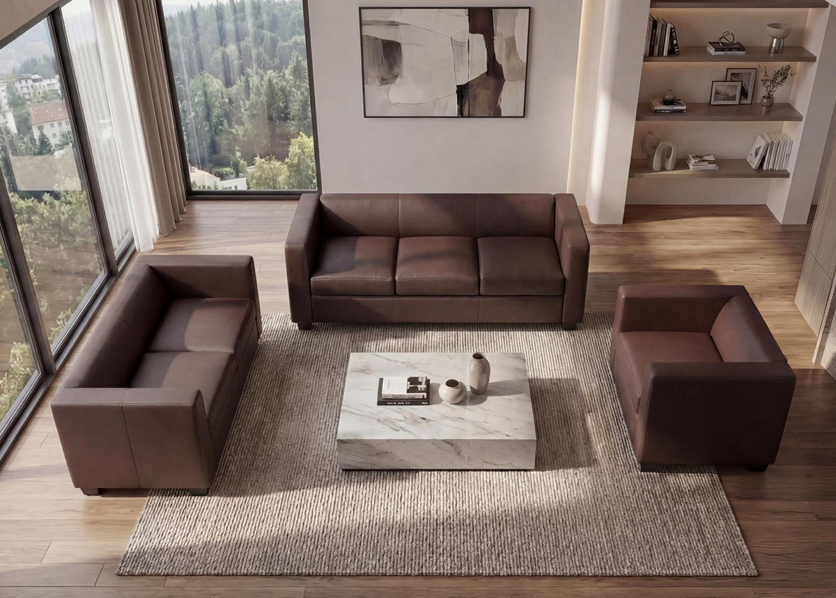 SOFAGARNITUR Dunkelbraun - Dunkelbraun, Textil (450/70/200cm) - MCW