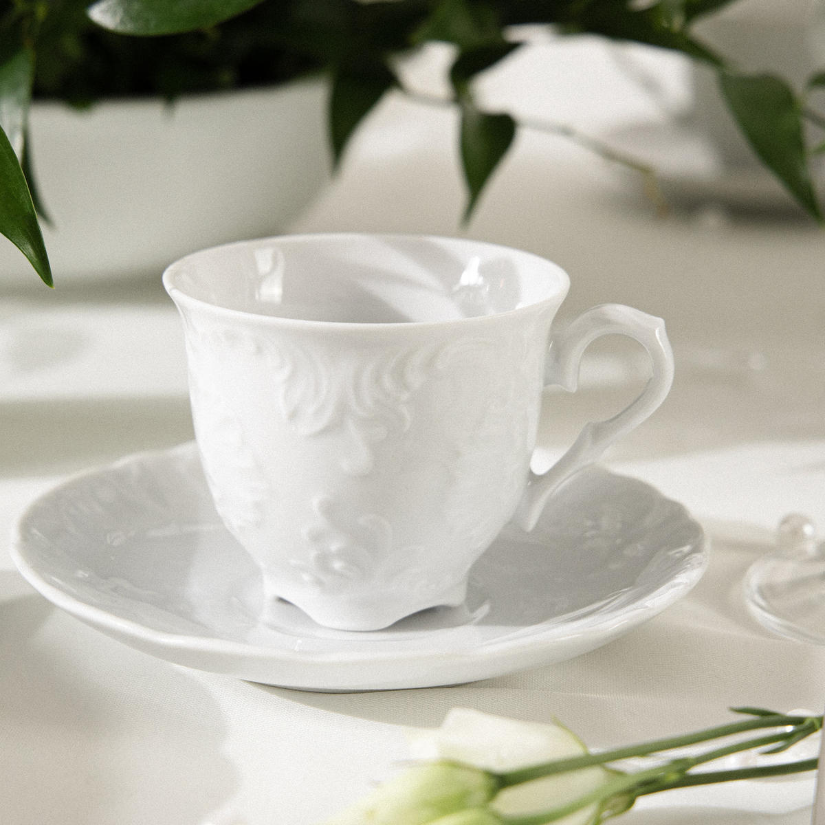 KAFFEETASSEN-SET Cmielow Rococo 6-tlg - Weiß, Keramik (6.5/5/6.5cm) - KONSIMO®