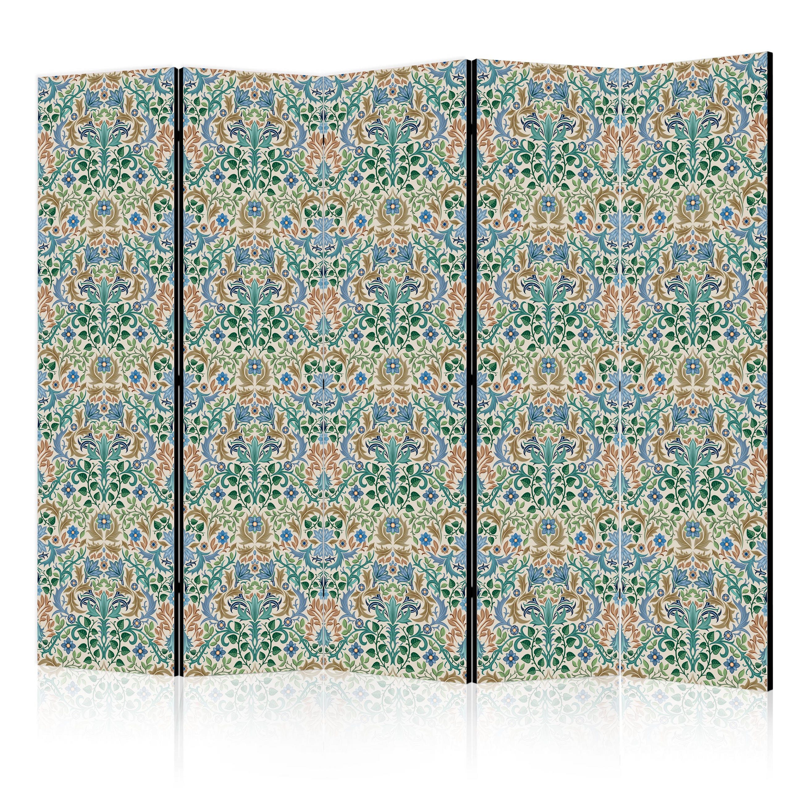 PARAVÁN Jednostranný 5-dielny 225x172 cm Farebné Ornamenty - viacfarebná, drevo/textil (225/172/3cm) - Muralo