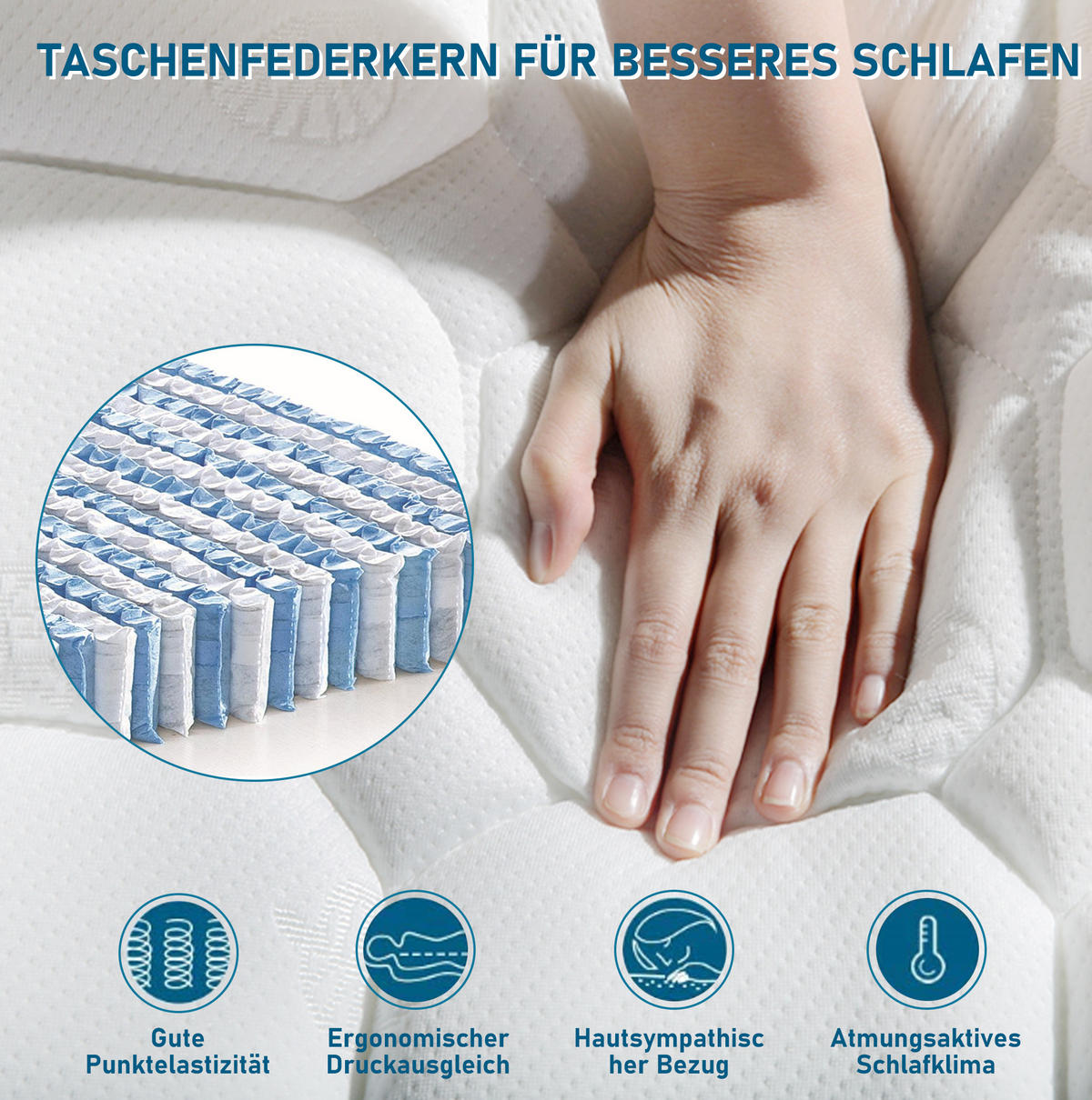 POLSTERBETT 90/200 cm Grau aus Leinen mit Lattenrost und Federkernmatratze - Grau, Textil (90/200cm) - OKMYHOME