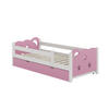 KINDERBETT Jessica Rosa 80x160 cm mit Schublade, ohne Matratze - Pink/Weiß, Holzwerkstoff (166/53/86cm) - VitaliSpa