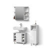 BADMÖBEL-SET Fucino Weiß Hochglanz 3 Teile, mit Midischrank - Weiß Hochglanz/Weiß, Holzwerkstoff (60/54/32cm) - Livinity®