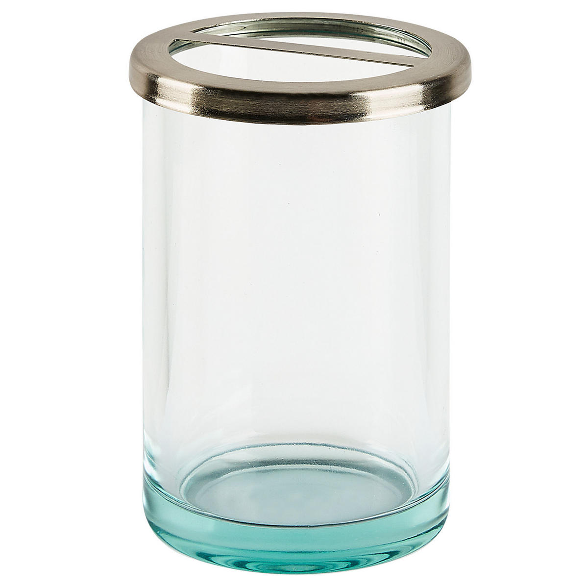 BADEZIMMER Set 5-teilig Glas mintgrün Amarga - Silberfarben/Grün, Glas (15/20/10cm) - Beliani