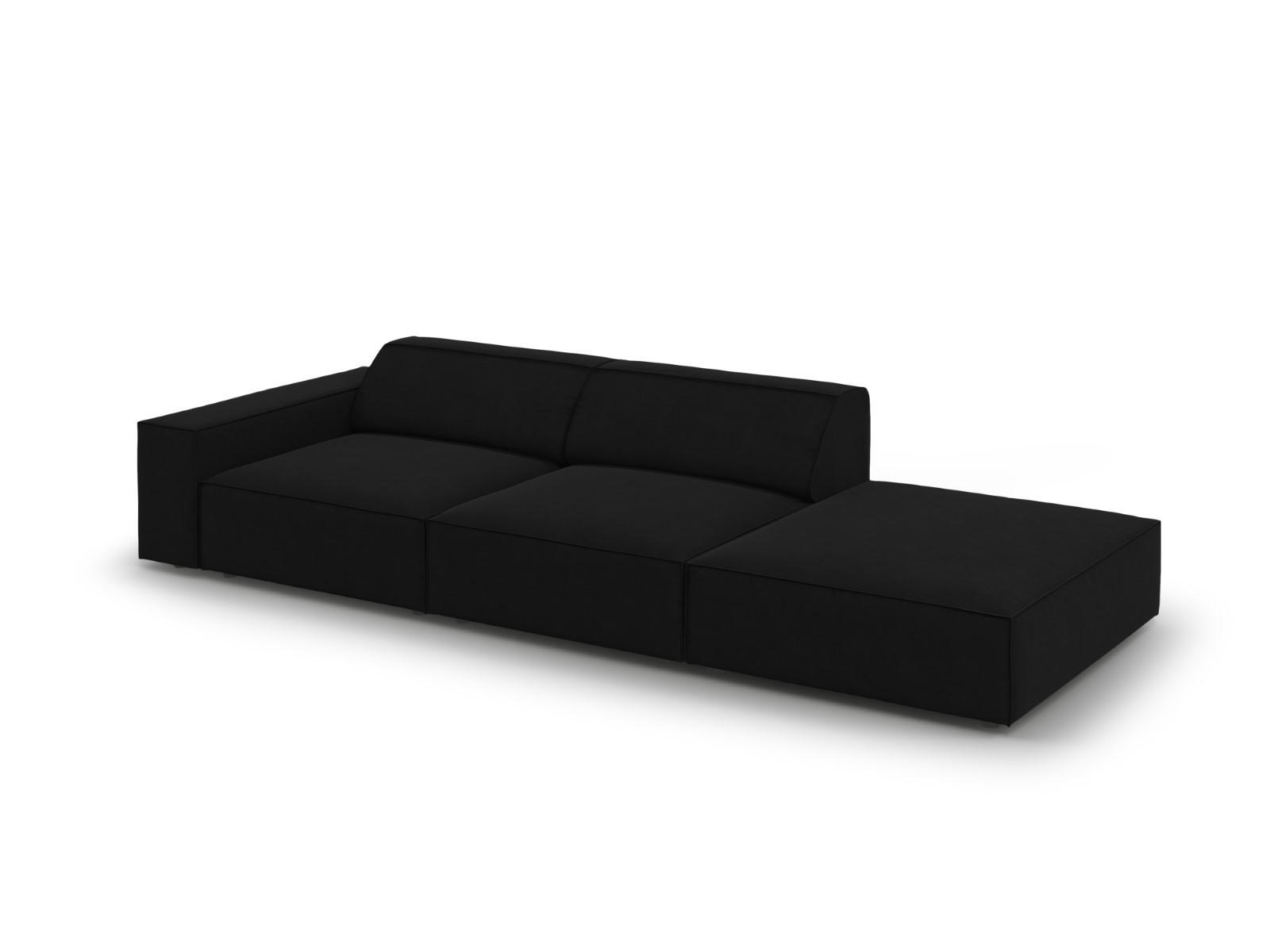SOFA Jodie aus Samt schwarz 3 Sitzplätze - Schwarz, Textil (262/70/102cm) - Micadoni