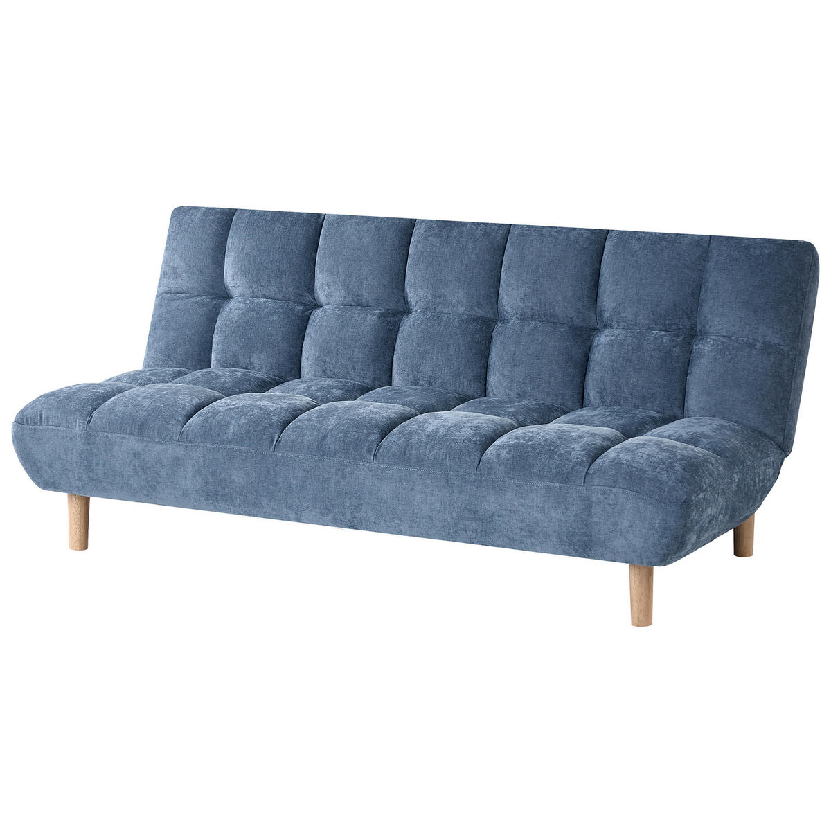 SCHLAFSOFA 2-Sitzer Chenillegewebe Blau Risor - Blau/Braun, Textil (190/83/90cm) - Beliani
