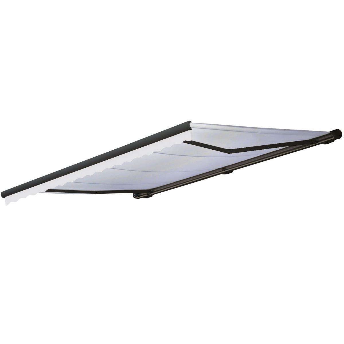 KASSETTEN-MARKISE MIT VOLANT Cremeweiß, Anthrazit - Anthrazit/Weiß, Textil (450/23/300cm) - MCW