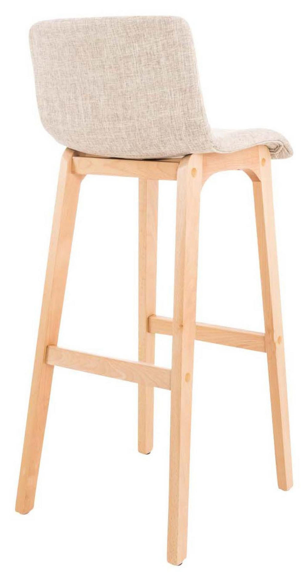 BARHOCKER 2er Set Stoff creme - Eukalyptusholzfarben/Creme, Holz/Textil (41/101/46cm) - CLP