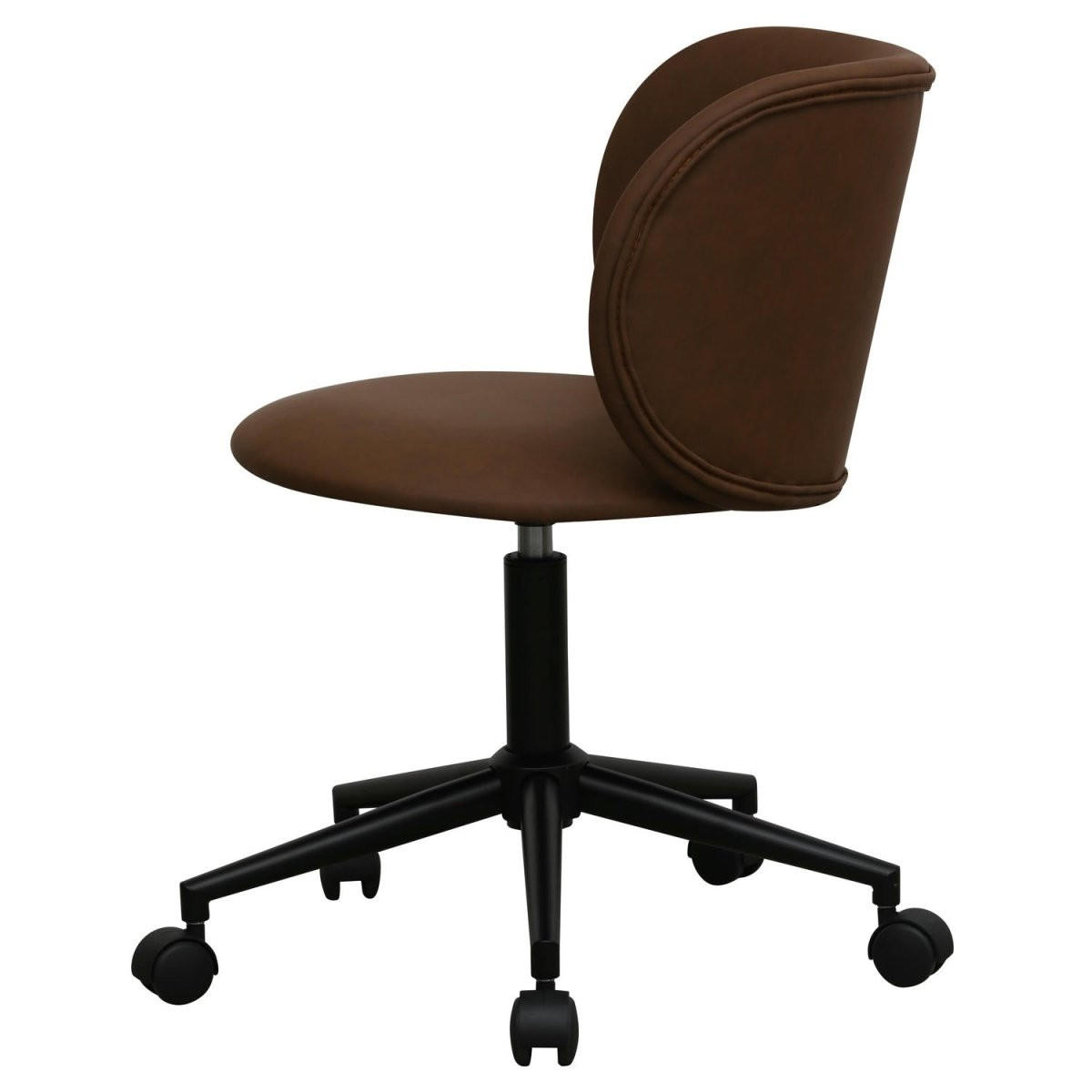 DREHSTUHL höhenverstellbar in Kunstleder Dunkelbraun - Schwarz/Braun, Textil/Metall (57/71/56cm) - Furnhouse