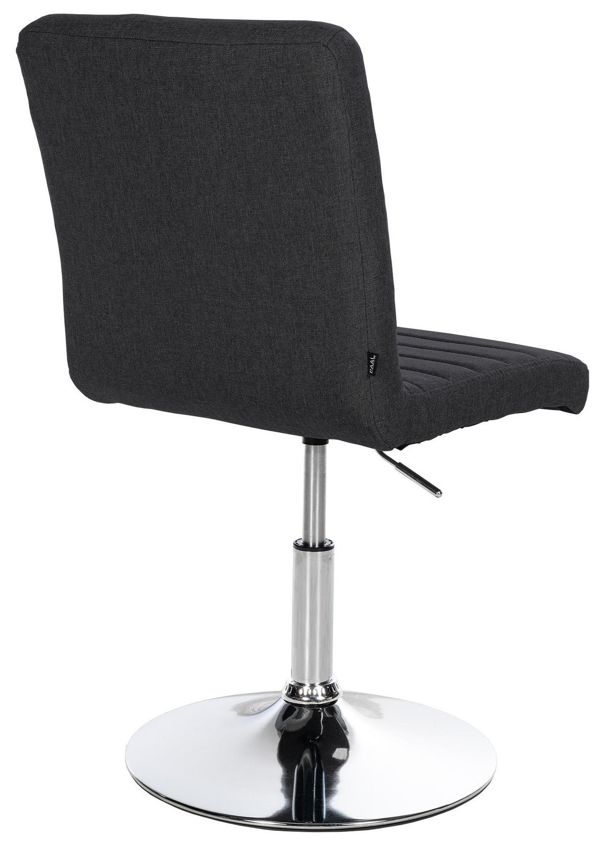 DREHSTUHL 2er Set Stoff schwarz - Chromfarben/Schwarz, Textil/Metall (44/81/60cm) - CLP