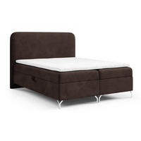 BOXSPRINGBETT mit Matratze H3 200x200 Rotos, Cordstoff, Bettkasten, Braun - Braun, Holz/Textil (200/200cm) - Emporius