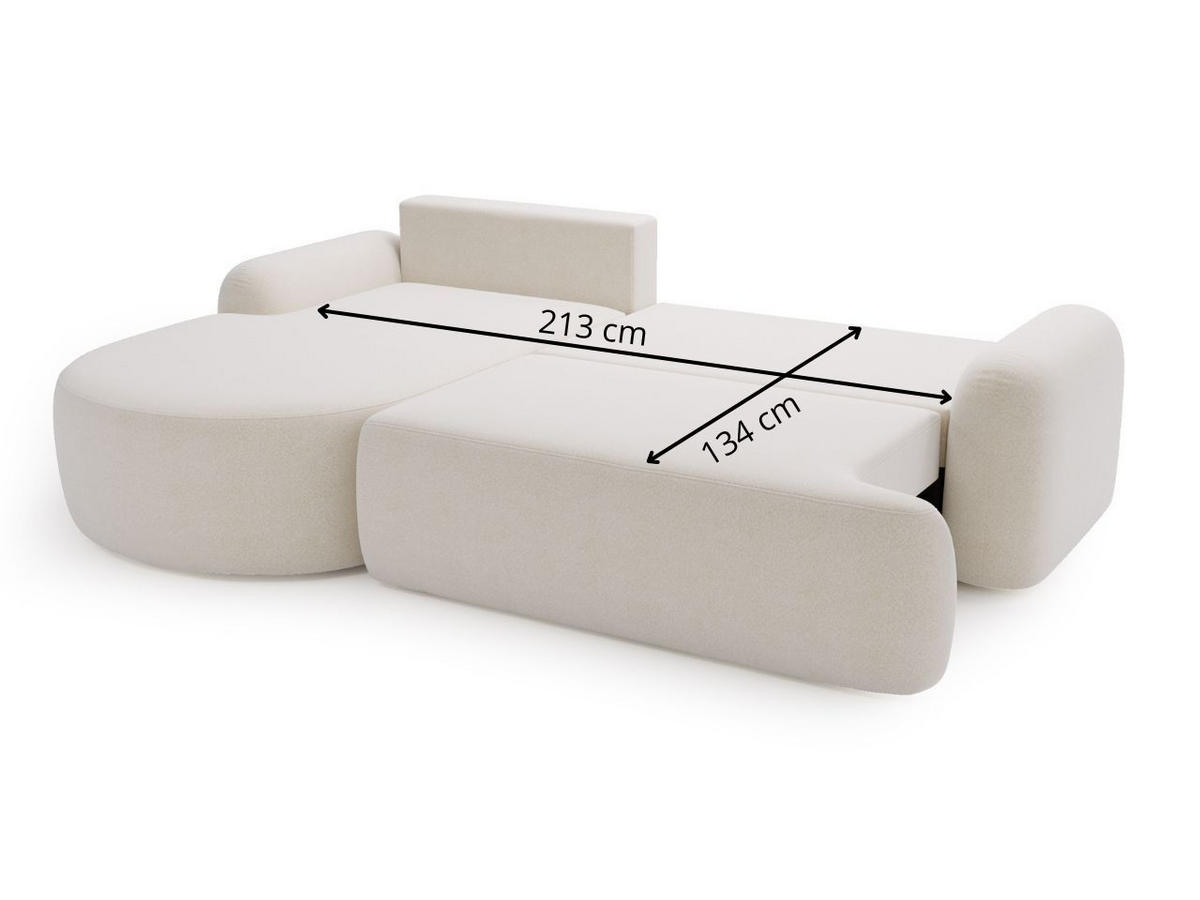 ECKSOFA Aurio weiß Rechts - Weiß, Holz/Textil (261/177cm) - Graingold