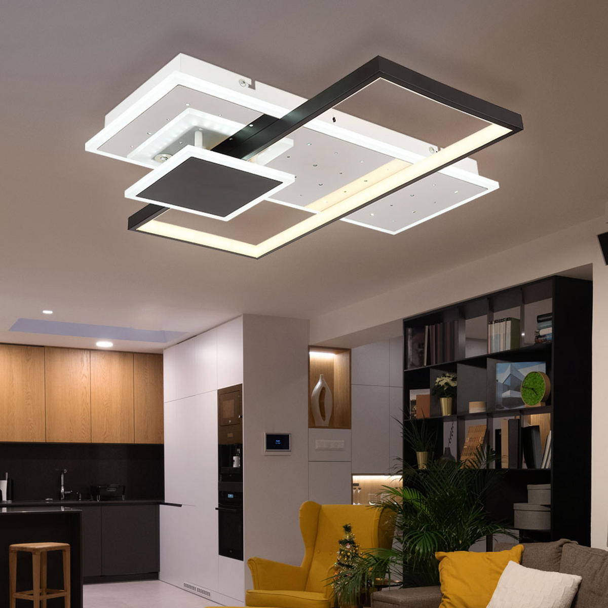 LED DECKENLEUCHTE Dabby Weiß - Weiß, Metall (50/50/7.2cm) - Globo Lighting