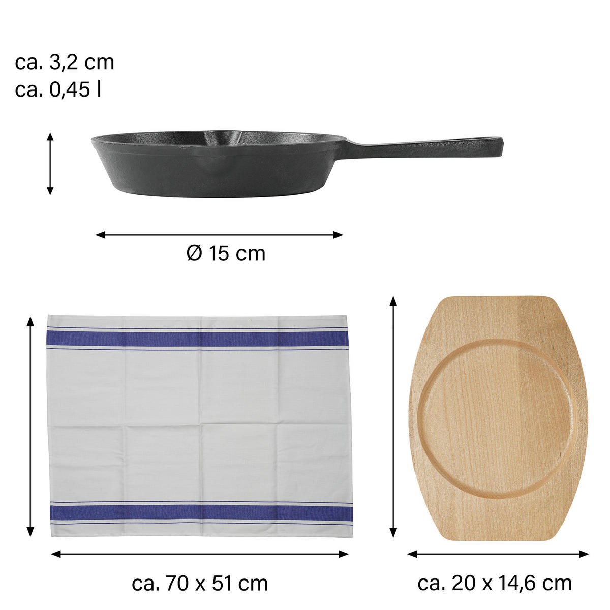 GUSSEISENPFANNE - Schwarz, Metall (15cm) - Stoneline