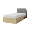 JUGENDBETT ALBI 90/200 in Geölte Eiche / Grau - Eichefarben/Grau, Holzwerkstoff (90/200cm) - Deine Möbel 24