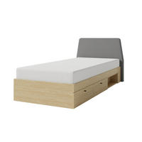 JUGENDBETT ALBI 90/200 in Geölte Eiche / Grau - Eichefarben/Grau, Holzwerkstoff (90/200cm) - Deine Möbel 24