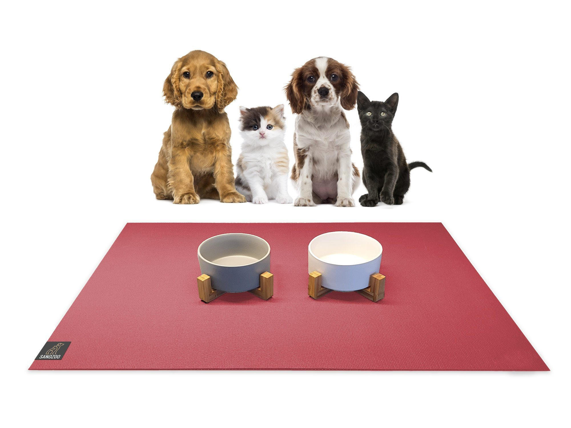 NAPFUNTERLAGE, Öko-Tex, Rechteckig 40 x 60 cm Rot - Rot, Textil (60/40cm) - SANOZOO