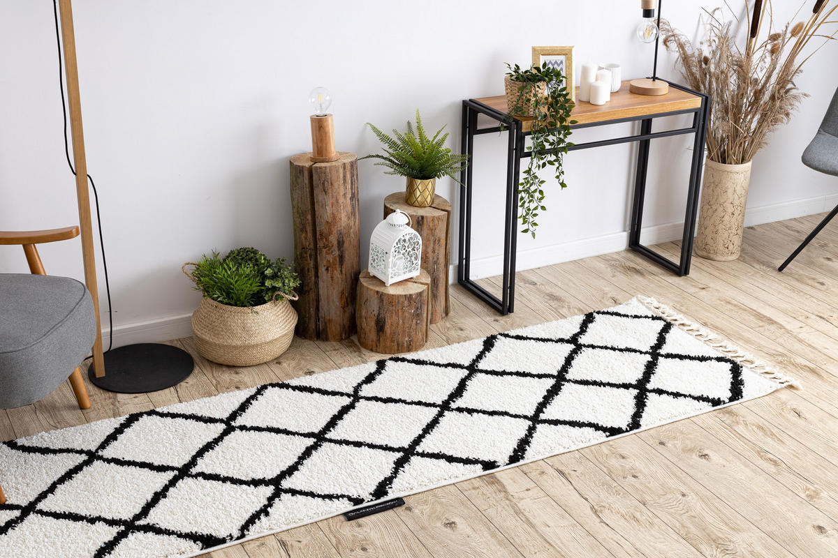 TEPPICH Berber 80/300 cm - Weiß, Textil (80/300cm) - rugsX