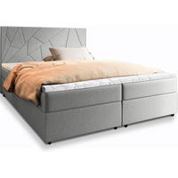 BOXBETT MADO 140x200 cm mit Matratze und Topper - Hellgrau - Hellgrau, Holz (140/200cm) - MASSENO