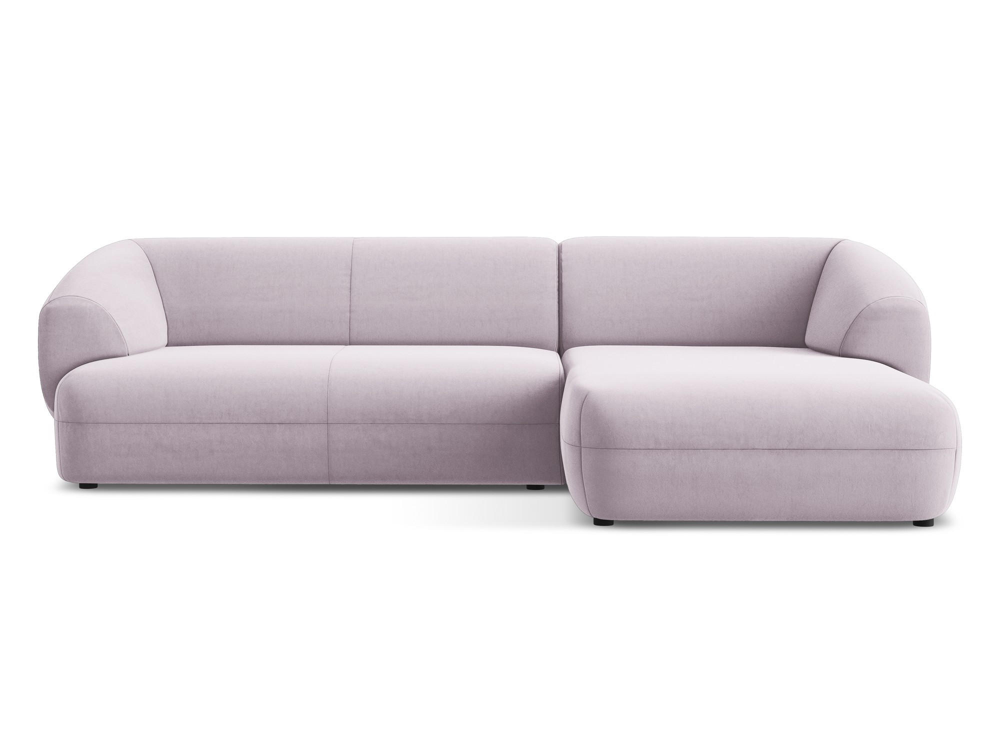 ECKSOFA Rechts Samt Stoff Violett - Lila/Flieder, Kunststoff/Textil (280/156cm) - Makamii