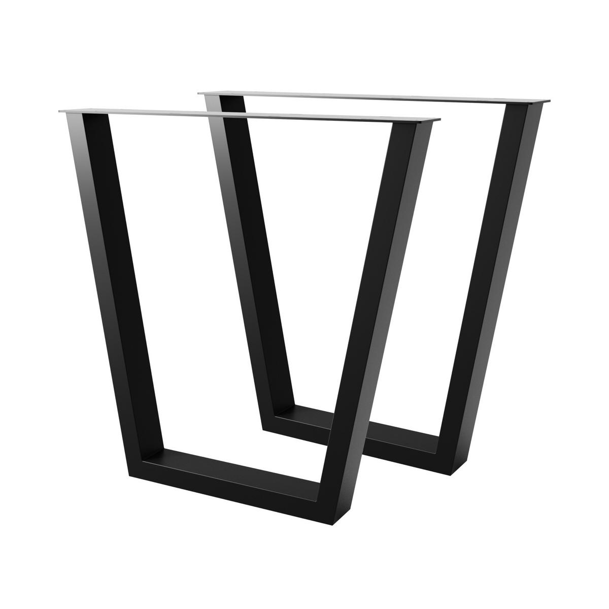 TISCHBEINE Atria Lite 2er-Set Schwarz 72cm - Schwarz, Metall (70/72/8cm) - Metalo Pro