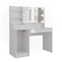 SCHMINKTISCH Sherry Weiß/Weiß Hochglanz 119.8 cm 4 Teile - Weiß Hochglanz, Holzwerkstoff (119.8/76/50.1cm) - Vicco