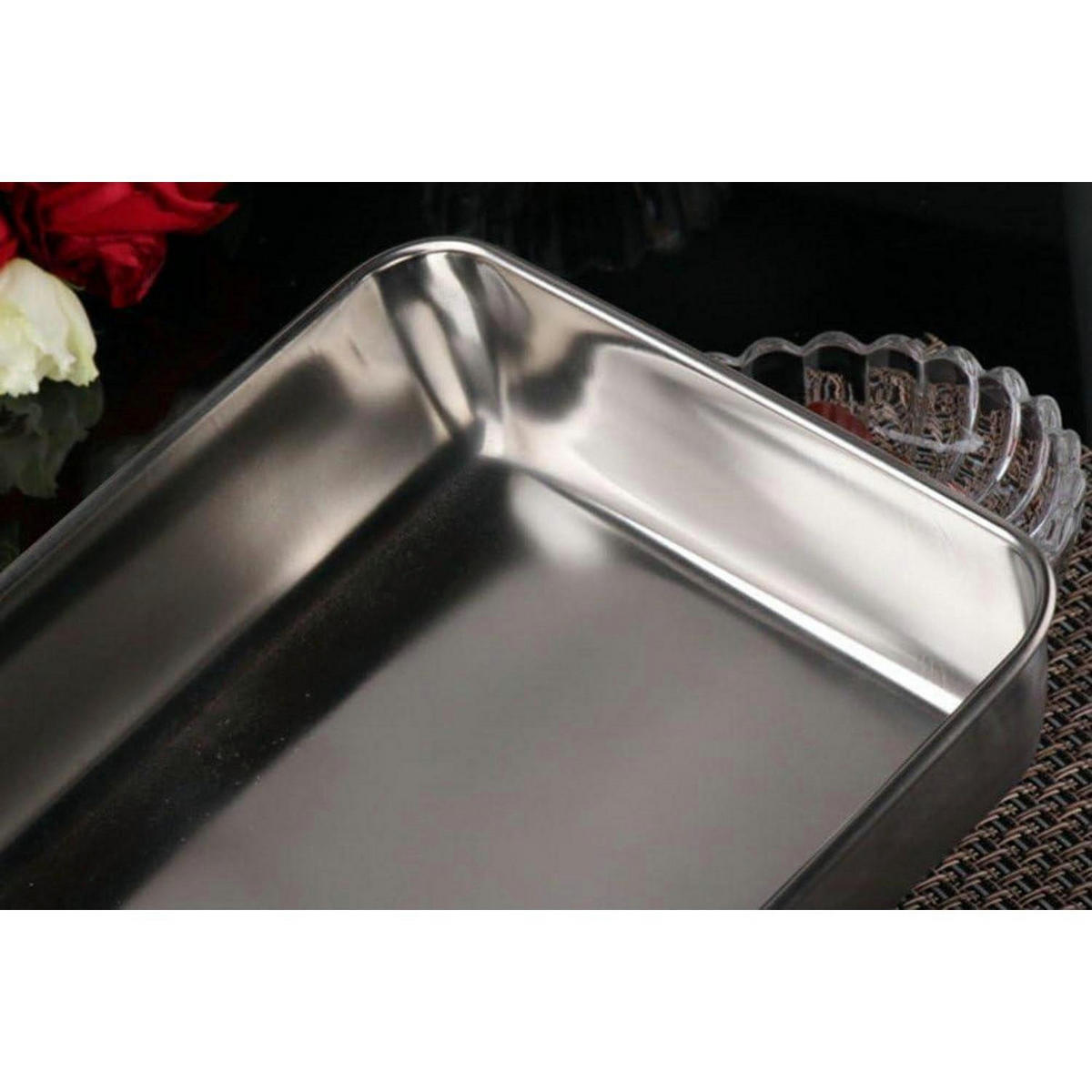 BACKBLECH Edelstahl 2 Größen 36 x 28 cm - Silberfarben, Metall (28.5/6/36.2cm)