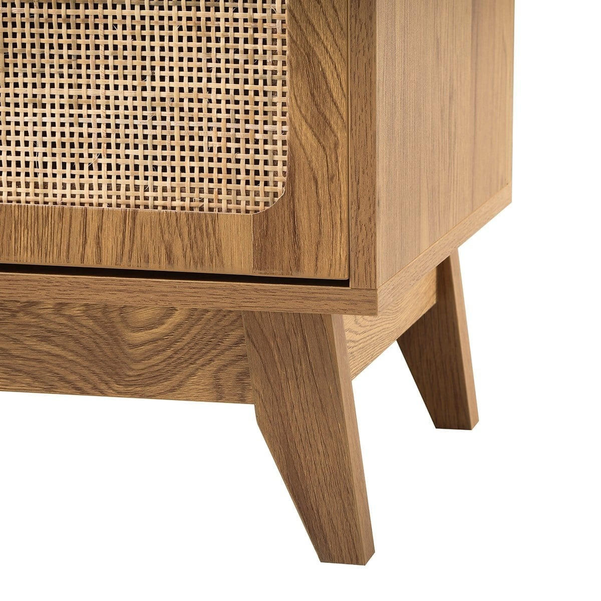 SIDEBOARD mit 2 Türen aus natürlichem Rattan 35/75/80 cm - Nussbaumfarben, Holzwerkstoff (35/75/44.5cm) - Calicosy