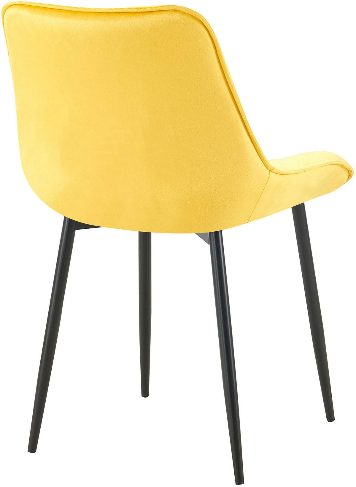 STUHL Samt gelb - Gelb/Schwarz, Textil/Metall (52/84/59cm) - CLP