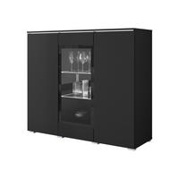 KOMMODE Vera 120 mit weißer LED Beleuchtung - Silberfarben/Graphitfarben, Holzwerkstoff/Kunststoff (120/104/40cm) - MIRJAN24