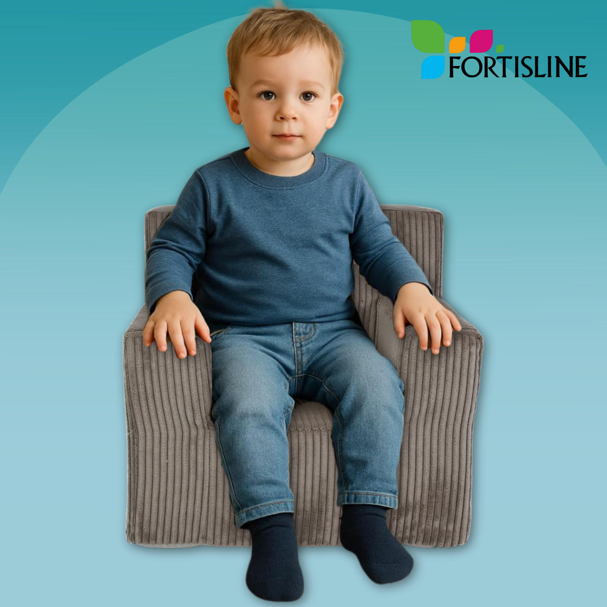 KINDERSESSEL aus Kuschel-Cord in Altrosa - Altrosa, Textil (51/47/33cm) - Fortisline