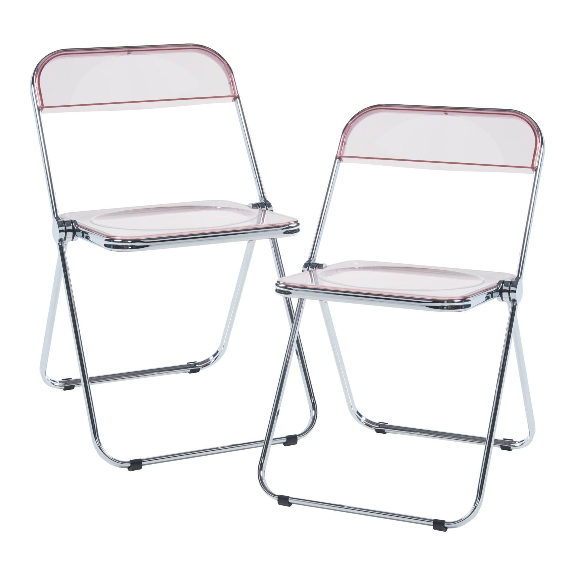 KLAPPSTUHL-SET Pornainen 2 TLG. - Pink, Kunststoff/Metall (46/74/47cm) - [en.casa]