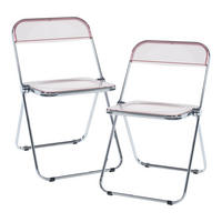 KLAPPSTUHL-SET Pornainen 2 TLG. - Pink, Kunststoff/Metall (46/74/47cm) - [en.casa]