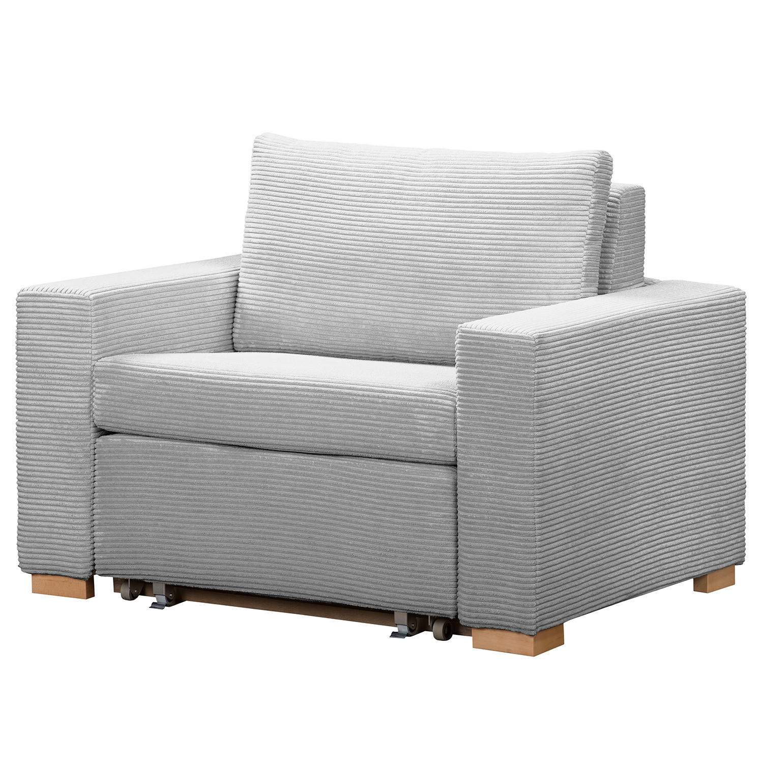 SCHLAFSESSEL - Buchefarben/Hellgrau, Buchenholz/Textil (110/90/90cm) - home24