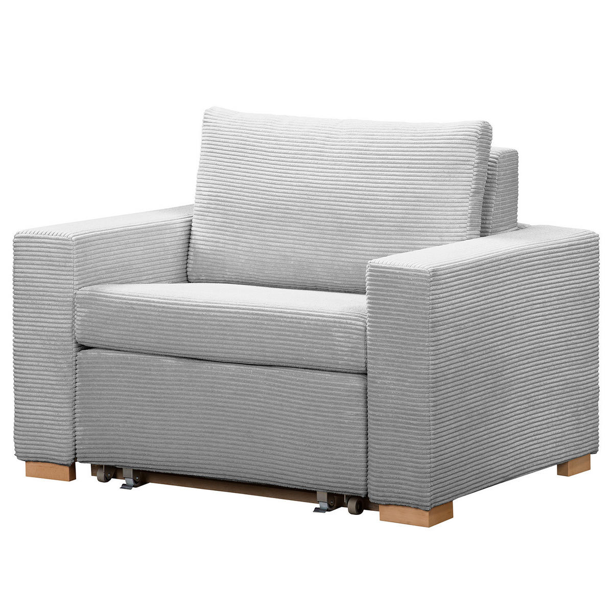 SCHLAFSESSEL - Buchefarben/Hellgrau, Buchenholz/Textil (110/90/90cm) - home24